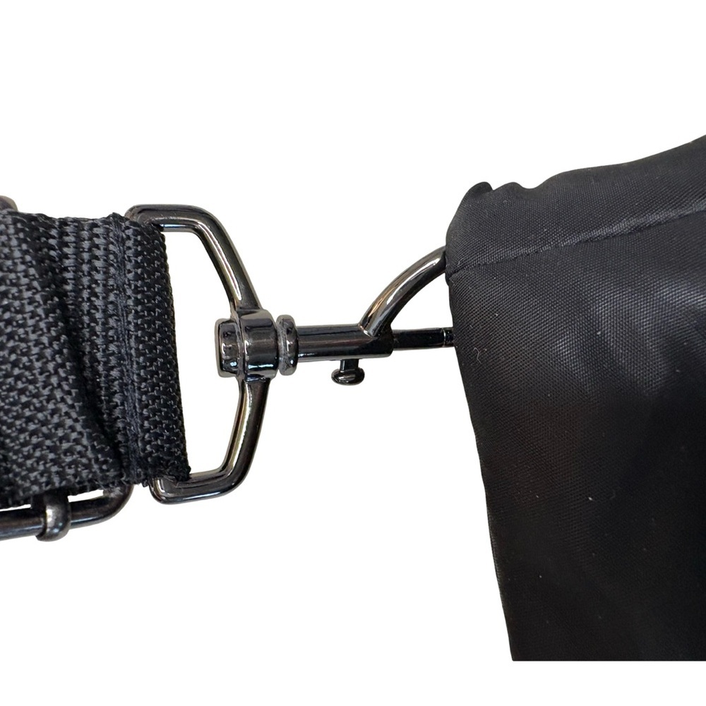 Marc Jacobs Black Nylon Crossbody Messenger Bag Leather Trim Silver Hardware - Picture 8 of 13